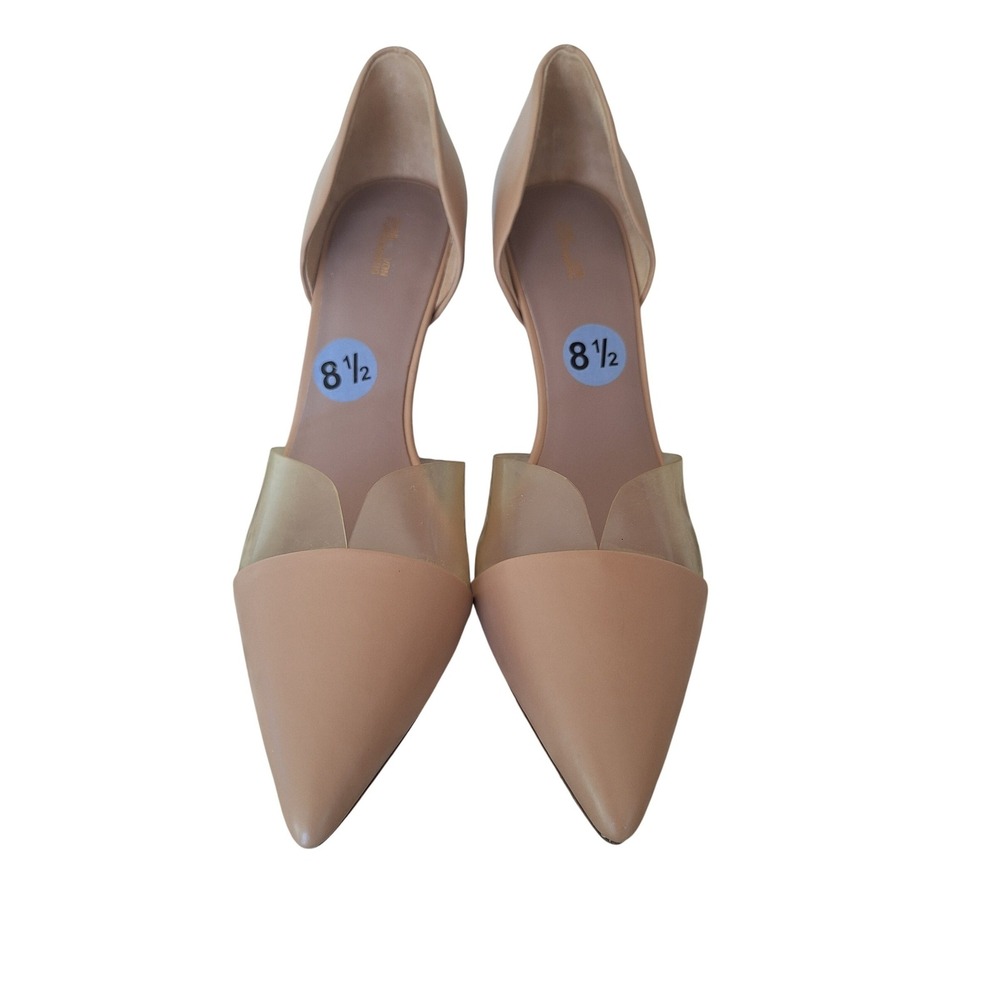 Diane von Furstenberg Women's 8.5 Nude Leather Pointed Toe Pumps Classic Heels